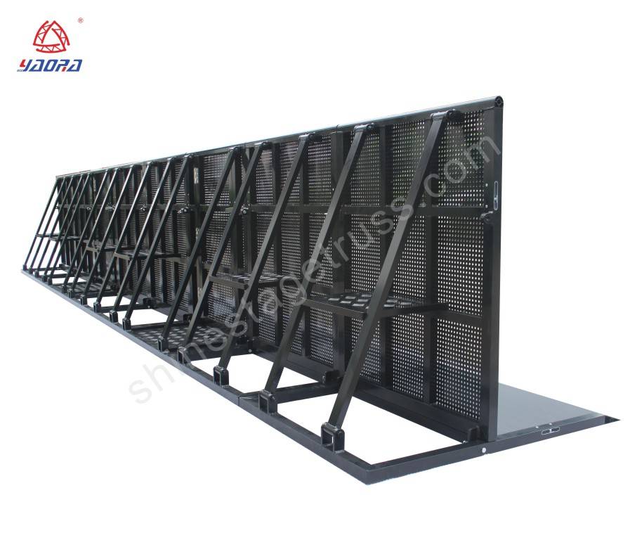Barreras de seguridad para peatones de aluminio (soporte negro)