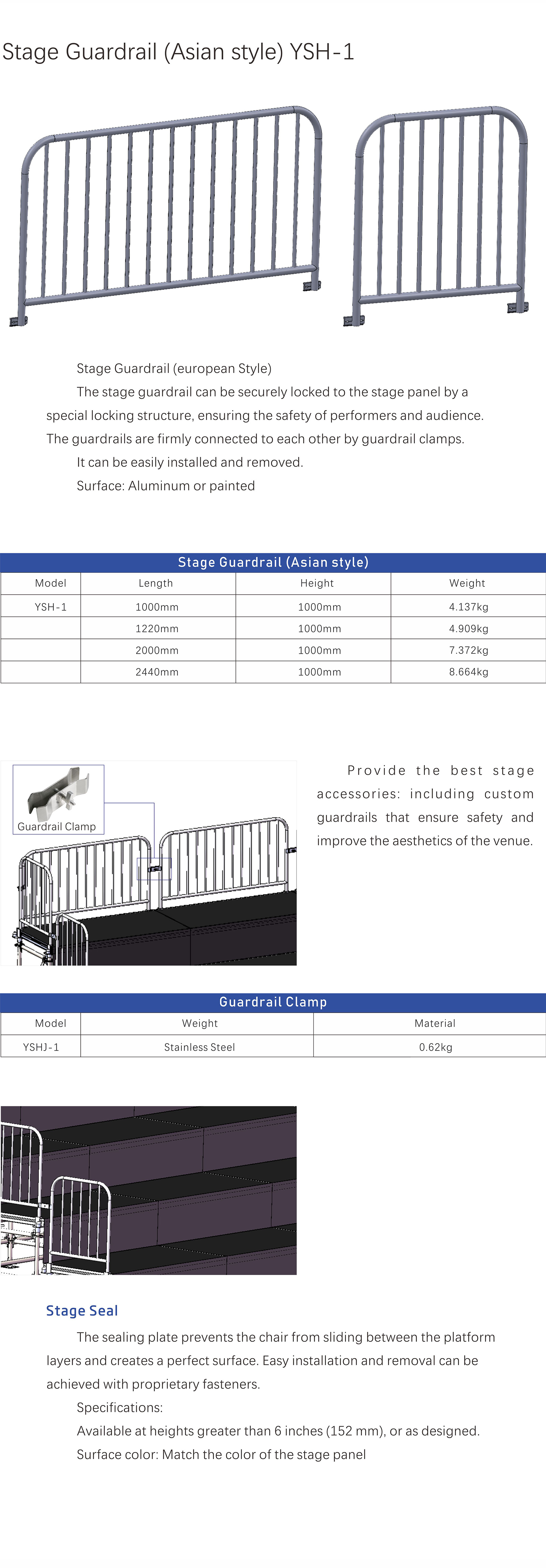 Barandilla de escenario (estilo asiático) YSH-1